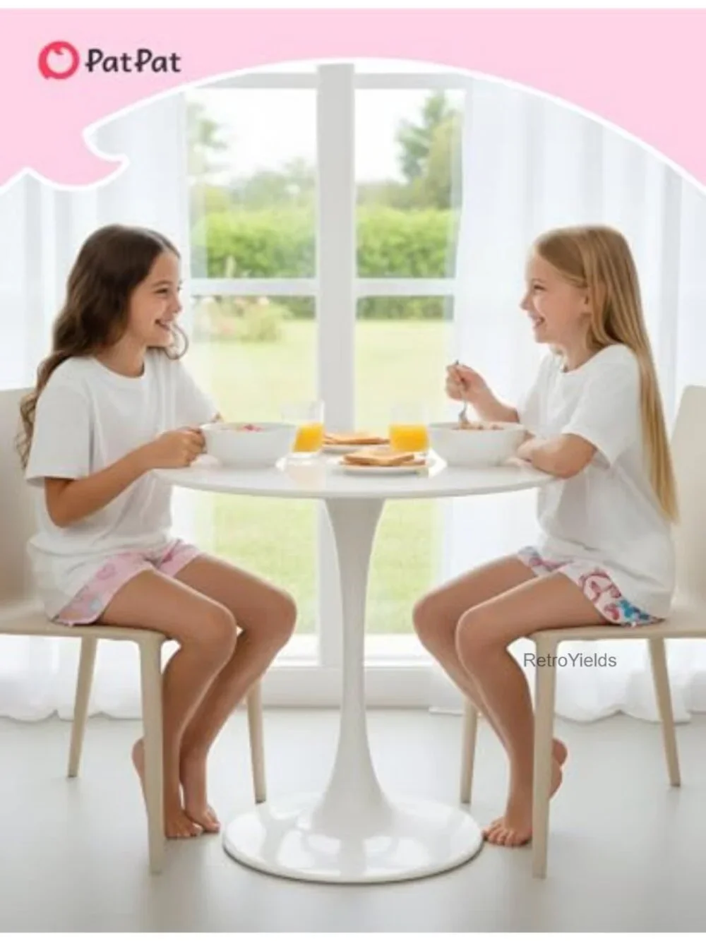 2-Pack Girls Pajama Shorts Soft Loungewear Elastic Waist